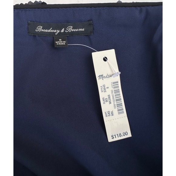 Madewell Broadway & Broome Blue and Black Dot Sequin Mini Skirt NWT 8 - Picture 6 of 7